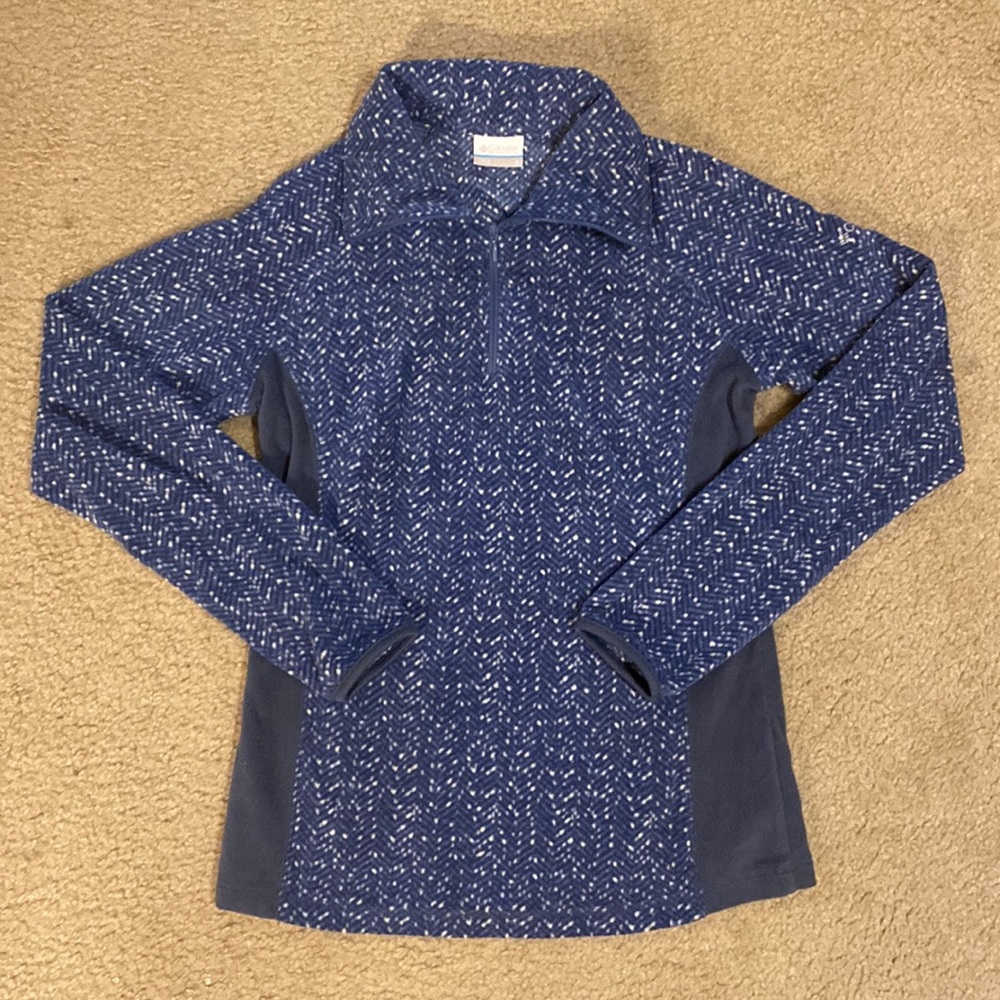 Columbia Blue Quarter Zip Fleece